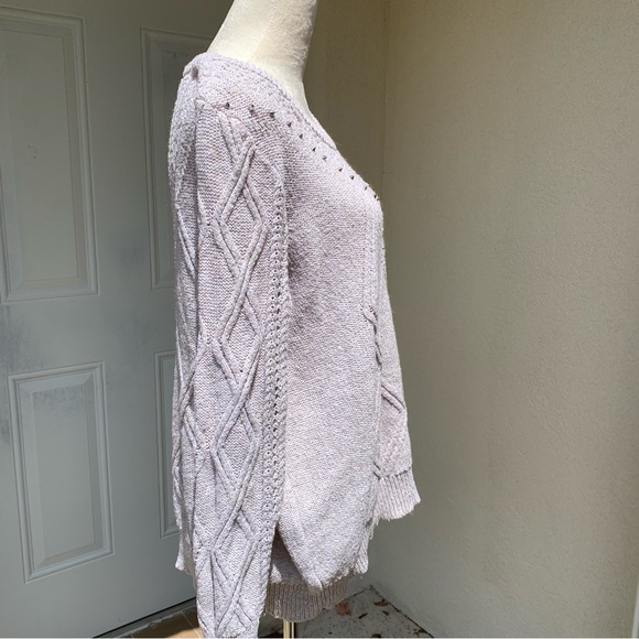 LANE BRYANT. Oat Cable Knit Sweater. Silver Studs. Size 18/20. Round nec… - Picture 7 of 12